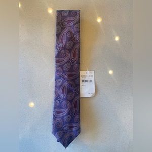 NWT Nordstrom Purple Paisley Silk Tie